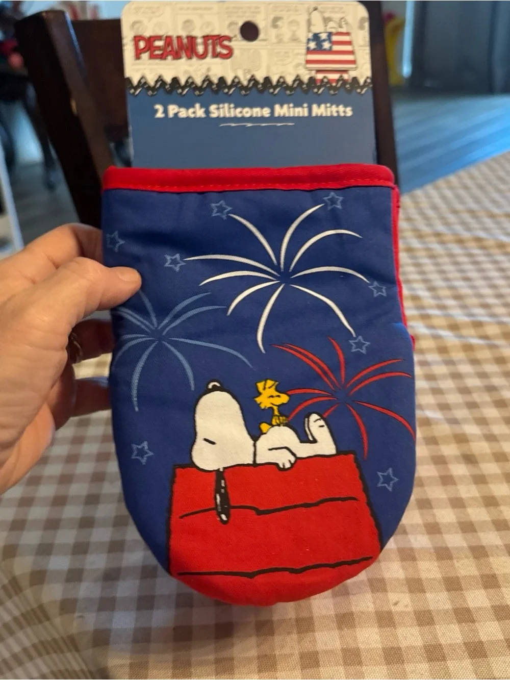 Peanuts Silicone Mini Mitts - Navy Blue & Red